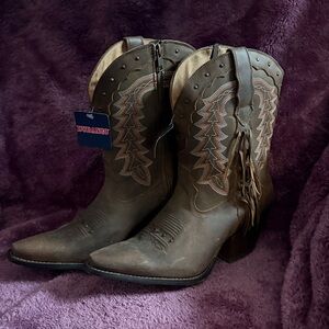 Durango Dark Brown Western Boots with Tassel